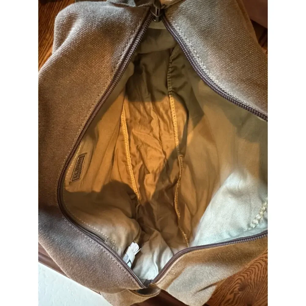 Vintage L.L. Bean Canvas & Leather Field Messenger Bag Crossbody Khaki 90s/00s